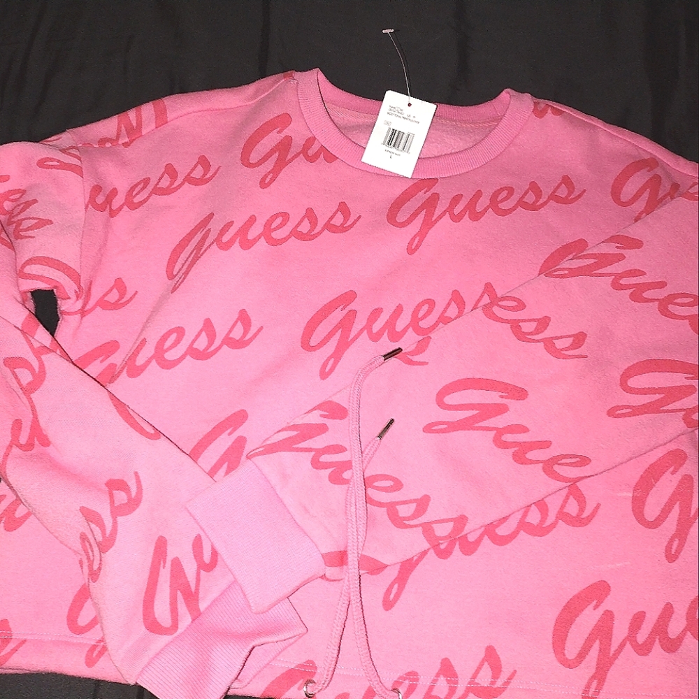 "GUESS" PINK CROP SWEATER!!!!!